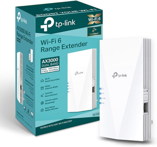 Mesh Wifi 6 Booster, Ultraxtend Wifi Range Extender AX3000 Mbps with 1 Gigabit Port, Internet Booster, 5Ghz, App Control Easy Setup, UK Plug (RE700X)