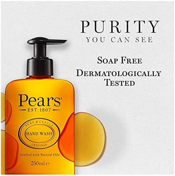 Pure & Gentle Moisturising Liquid Hand Wash - Enriched with Glycerin and Formulated with Natural Oils, 10X More Moisturiser* - Soap-Free Cleanser Ideal for Men and Women | 250Ml (3 Pack)