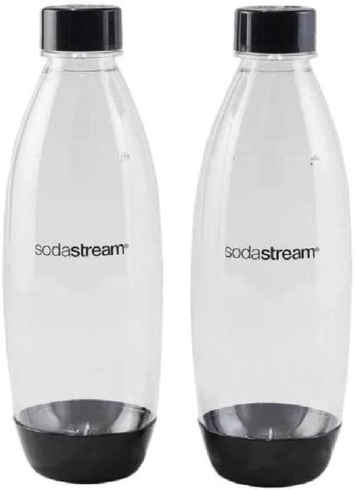 Bottle 2 Pack, BPA Free Fizzy Water Bottles for Spirit, Terra, Art & Source Sparkling Water Makers, Dishwasher Safe Reusable Water Bottle for  Flavours - 2X 1L Water Bottle, Black