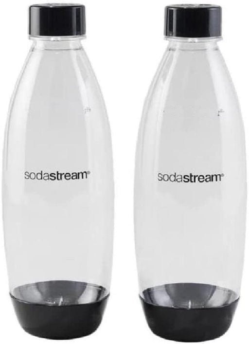 Bottle 2 Pack, BPA Free Fizzy Water Bottles for Spirit, Terra, Art & Source Sparkling Water Makers, Dishwasher Safe Reusable Water Bottle for  Flavours - 2X 1L Water Bottle, Black