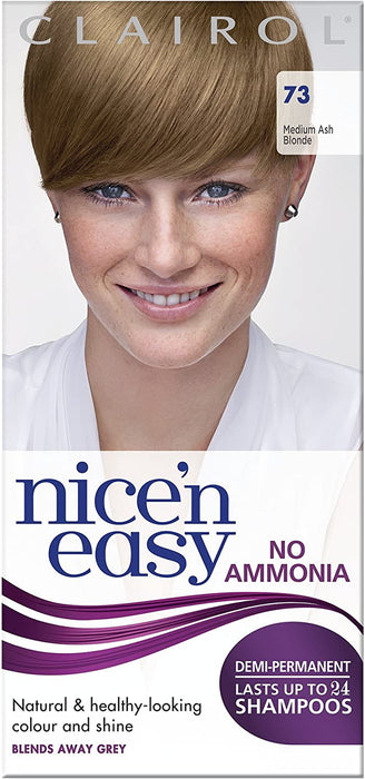 Nice'N Easy No Ammonia Hair Dye, 73 Ash Blonde, 1 Count (Pack of 1)