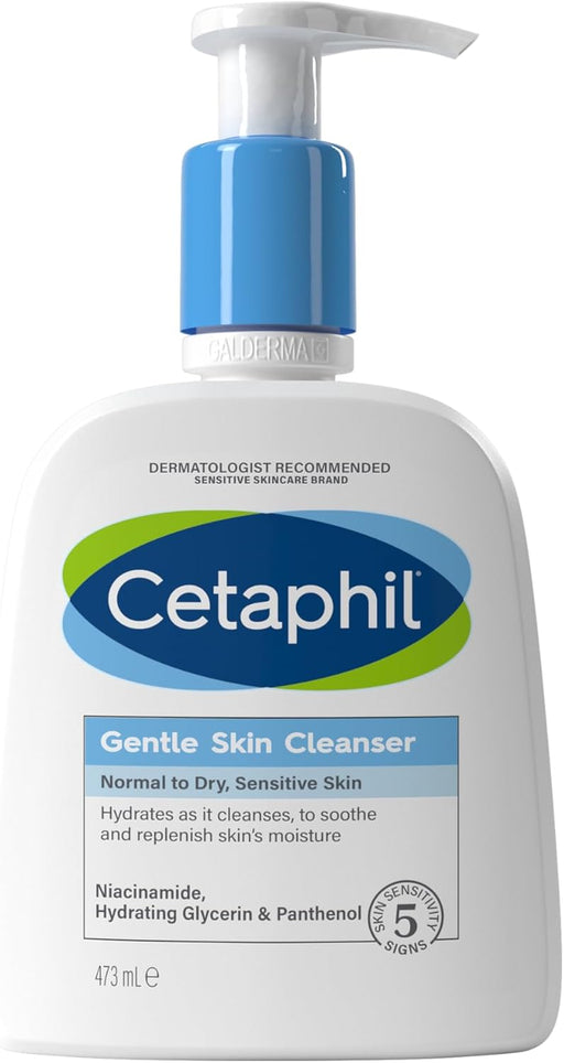 Gentle Skin Cleanser, 473Ml, Face & Body Wash, for Normal to Dry Sensitive Skin, with Niacinamide & Glycerin, Soap Free