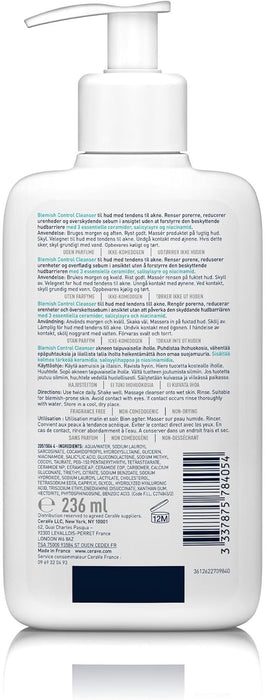 Blemish Control Face Cleanser with 2% Salicylic Acid & Niacinamide for Blemish-Prone Skin 236Ml , Unscented