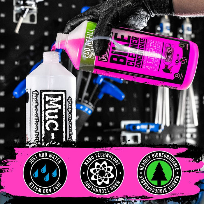 Muc-Off Bike Cleaner Concentrate, 1 Litre - Bike Cleaning and Bike Degreaser Refill - Makes Four Litres of Bike Wash for Bicycle and Motorcycle