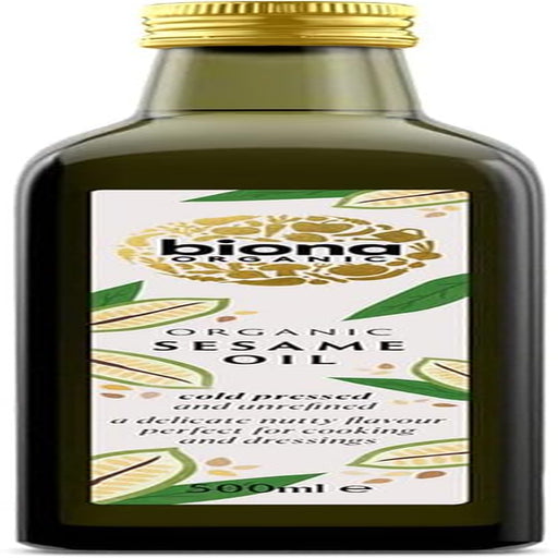 Organic Sesame Seed Oil, 500Ml - from Organic Sesame Seeds - Cold Pressed and Unrefined - Delicate Nutty Flavour - Multi-Purpose Oil