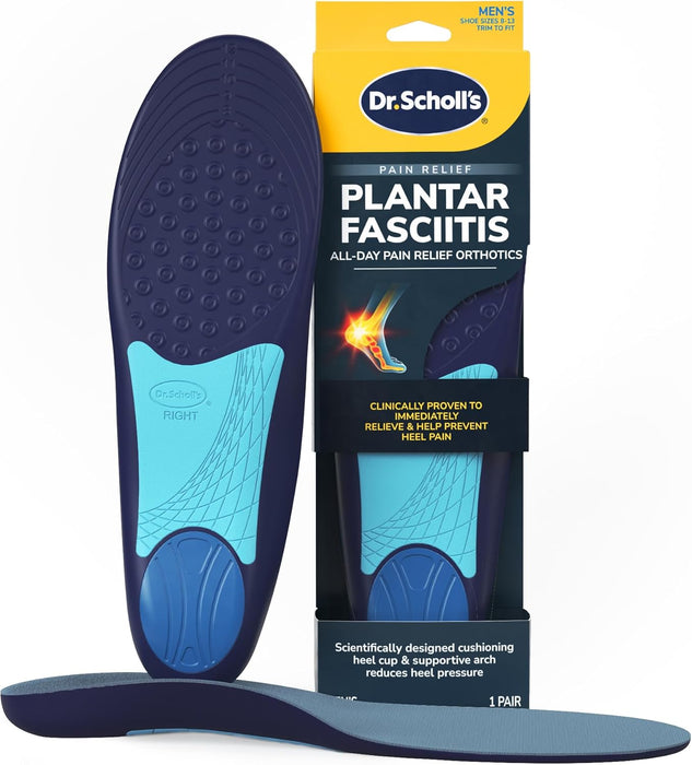 Pain Relief Orthotics for Plantar Fasciitis for Men, 1 Pair, Size 8-13