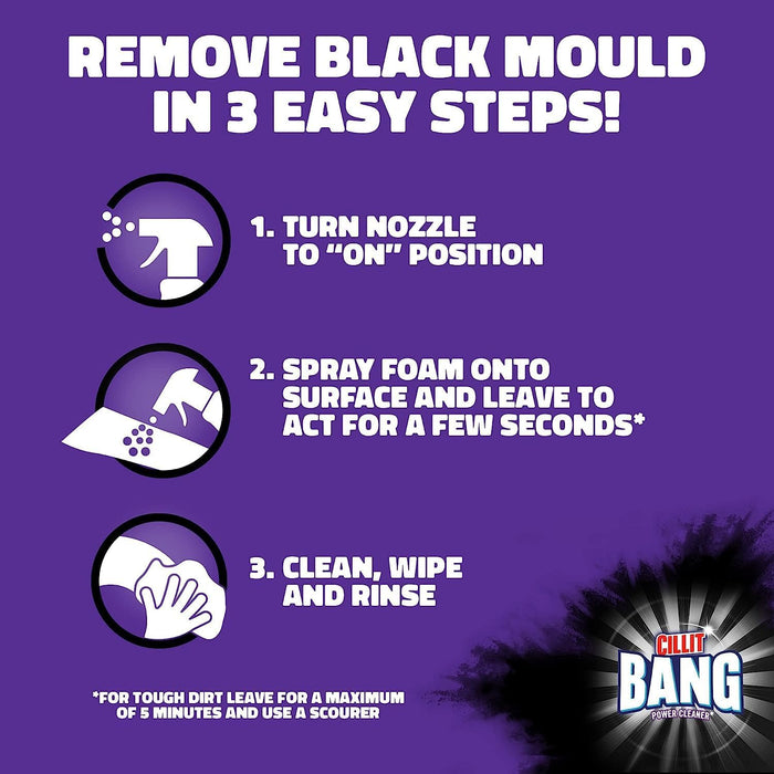 Black Mould Remover Spray I Removes Mould, Mildew & Dirt I Size: 750Ml (Pack of 3)