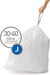 CW0259 Code J Custom Fit Bin Liner Bulk Pack, White Plastic (3 Pack of 20, Total 60 Liners)