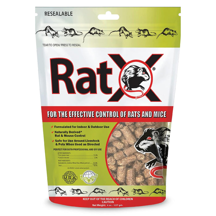 EcoClear Products 620100 RatX All-Natural Non-Toxic Humane Rat and Mouse Killer Pellets, 8 oz. Bag