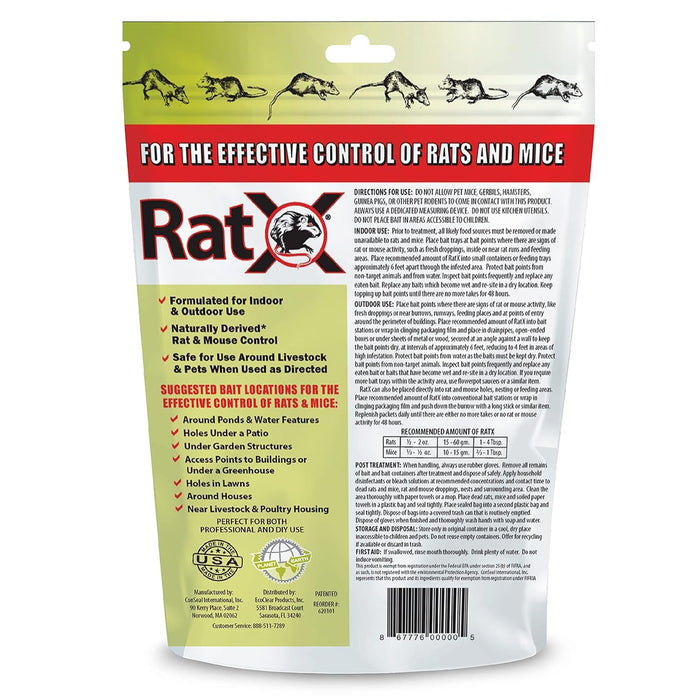 EcoClear Products 620100 RatX All-Natural Non-Toxic Humane Rat and Mouse Killer Pellets, 8 oz. Bag