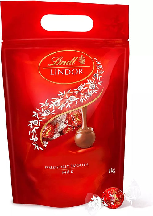 Lindt Lindor Milk Chocolate Truffles Bag - approx. 80 Balls, 1 kg