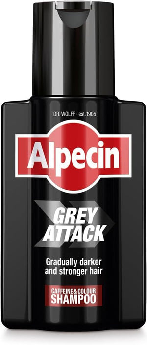 Grey Attack Caffeine & Colour Shampoo for Men 1X 200Ml | Gradually Darker and Stronger Hair | Controlled & Natural Looking Colour Effect for Less Greys | against Thinning Hair