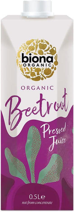 Organic Beetroot Juice 500Ml, Pack of 12 - Not from Concentrate - Pure, Pressed Beet Juice - Freshly Harvested by Organic Farmers - Ideal for Smoothies & Breakfast - Vegan