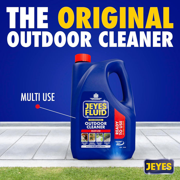 Fluid Ready-To-Use Outdoor Cleaner and Disinfectant for Paths, Patios, Driveways and Pet Housing, Blue, 4 Litre, Packing May Vary.