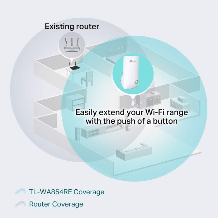 Wifi Extender, Wifi Booster, Wifi Range Extender Repeater, Internet Booster, Expand Wider Wifi Coverage, App Control Easy Plug-In, UK Plug (TL-WA854RE)