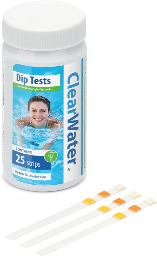 Hot Tub, Pool and Spa Test Strips X 25 - 3 in 1 - Measures Chlorine, PH and Total Alkalinity