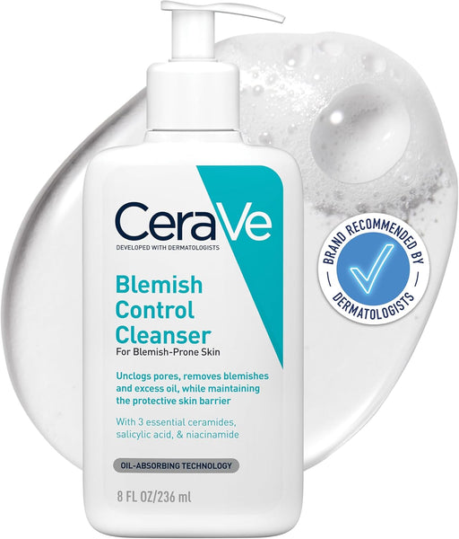 Blemish Control Face Cleanser with 2% Salicylic Acid & Niacinamide for Blemish-Prone Skin 236Ml , Unscented